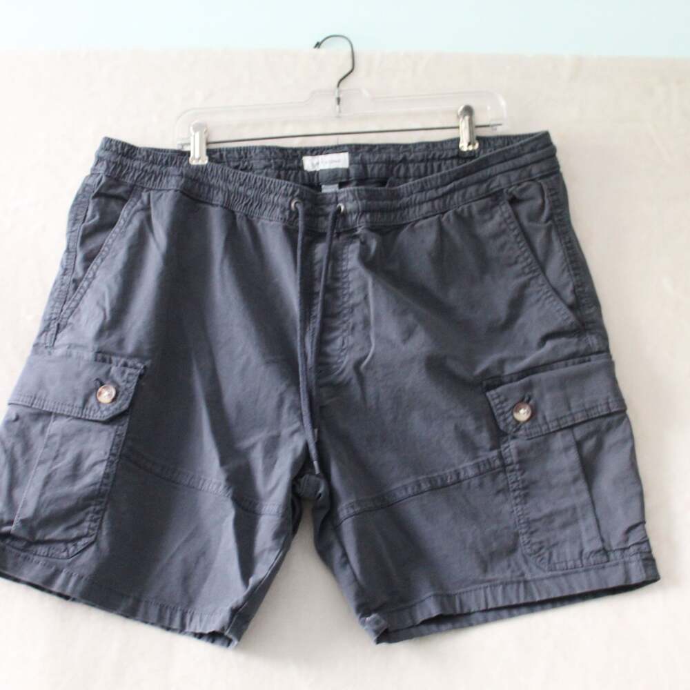Sun + Stone Men's XL Cargo Shorts Drawstring Waist Dark Gray